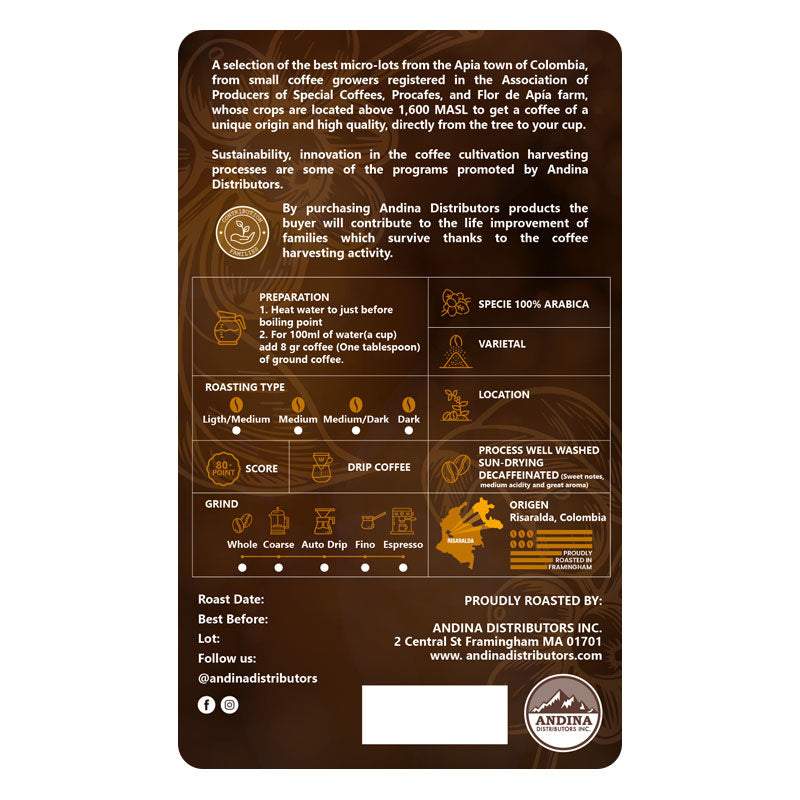 Decaffeinated Coffee - Andina